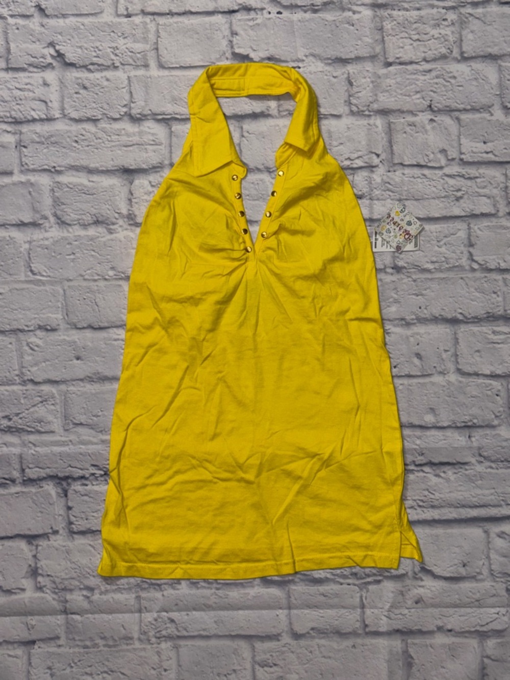 Yellow Halter Polo Tee - Women's Short Sleeve